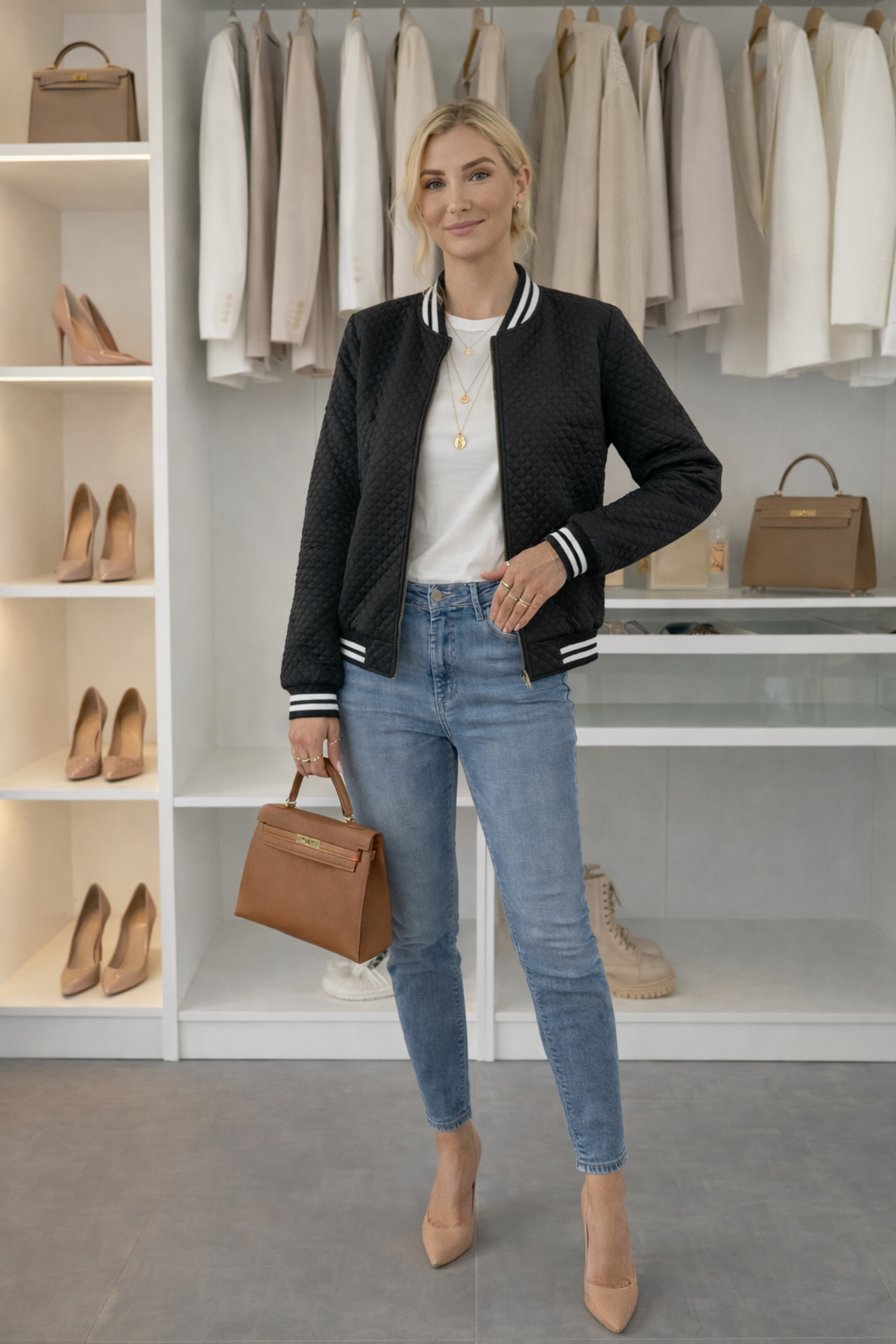 Lily - Cropped Bomber Jacket for Women